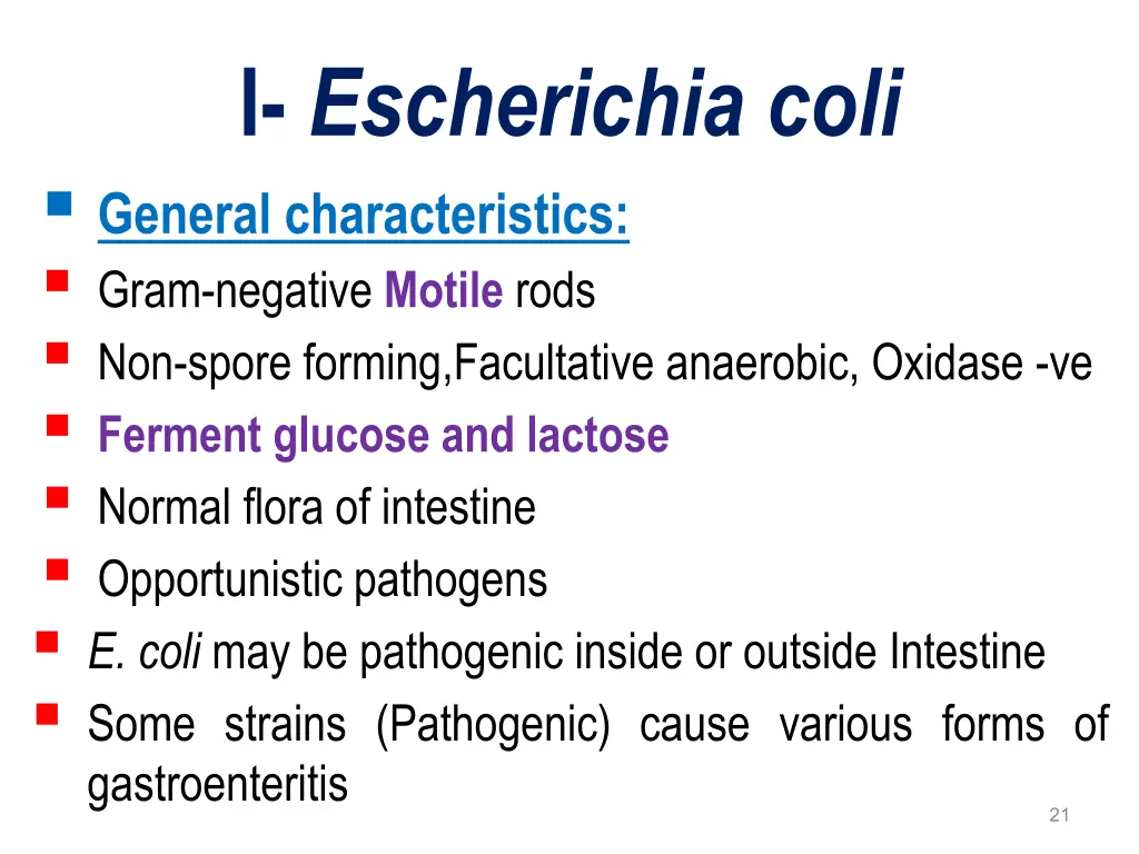 i escherichia coli general characteristics gram