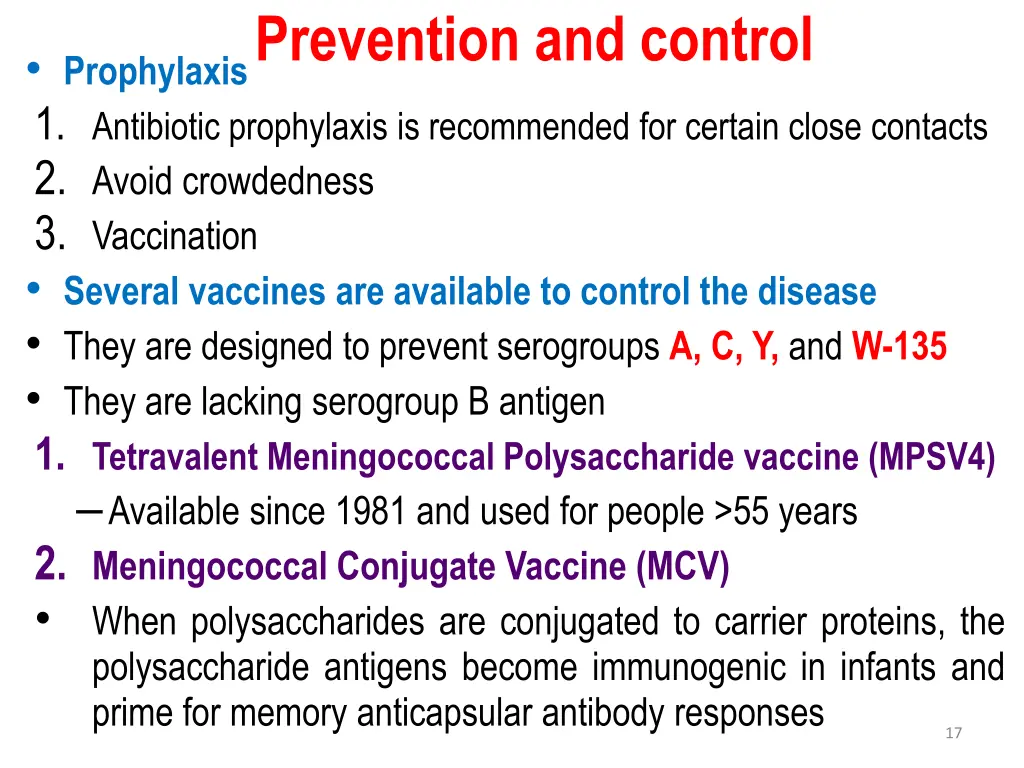 prevention and control 1 antibiotic prophylaxis