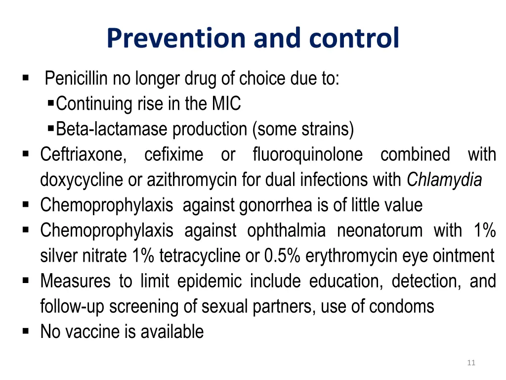 prevention and control
