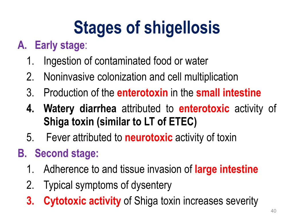 stages of shigellosis a early stage 1 ingestion