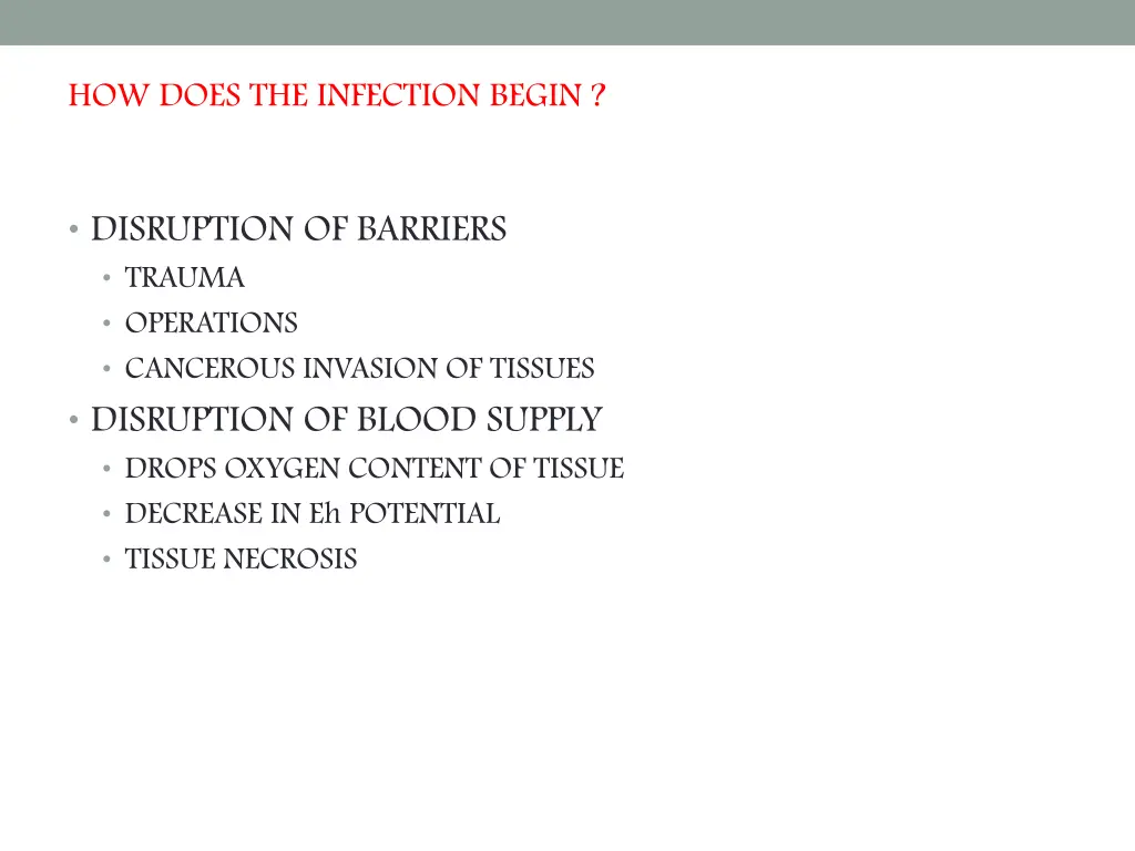how does the infection begin