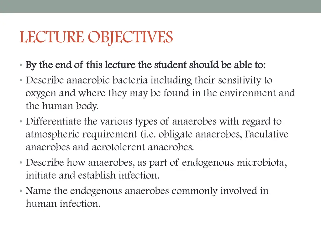 lecture objectives