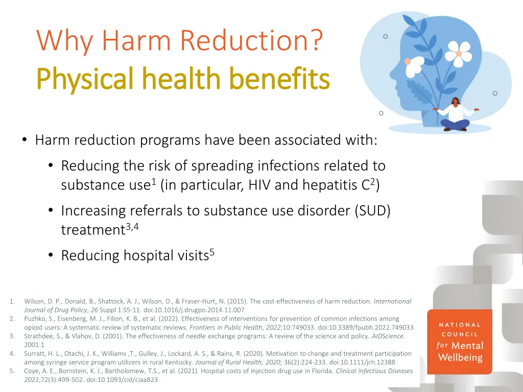why harm reduction physical health benefits