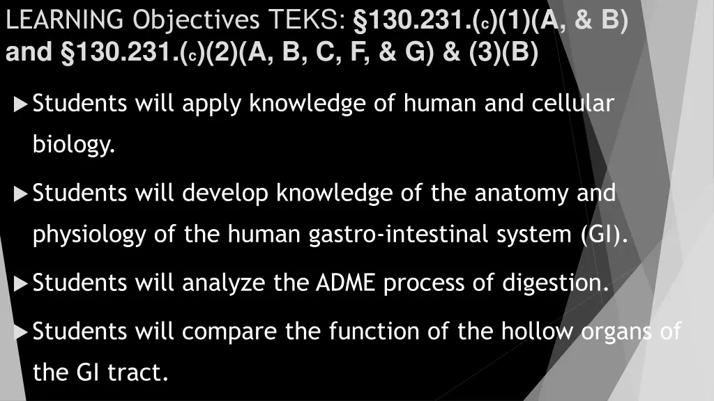 learning objectives teks