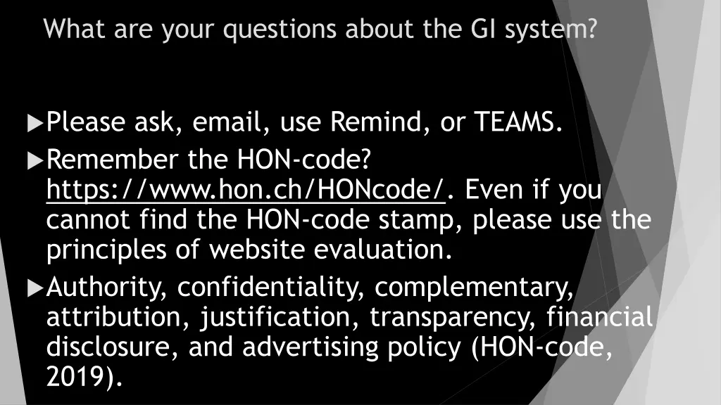 what are your questions about the gi system
