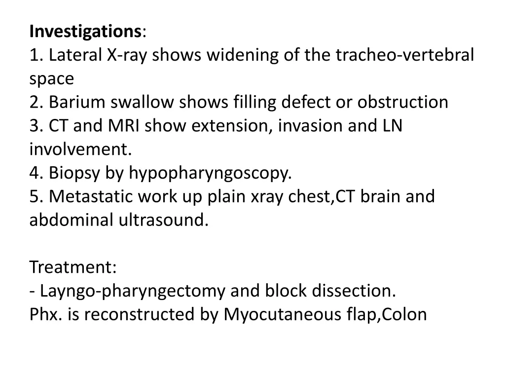 investigations 1 lateral x ray shows widening