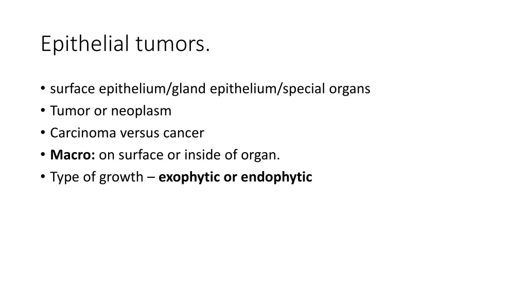 epithelial tumors 2