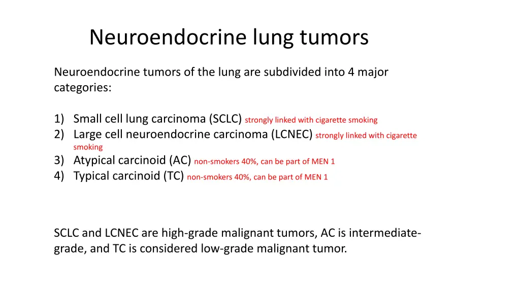 neuroendocrine lung tumors