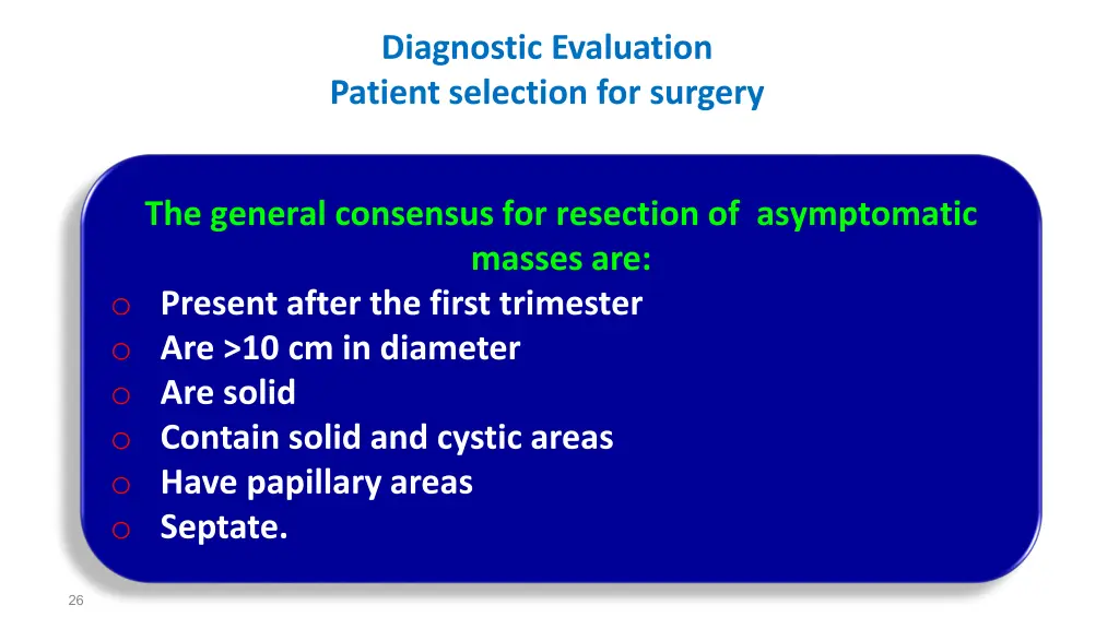 diagnostic evaluation patient selection