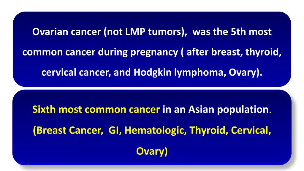 ovarian cancer not lmp tumors was the 5th most