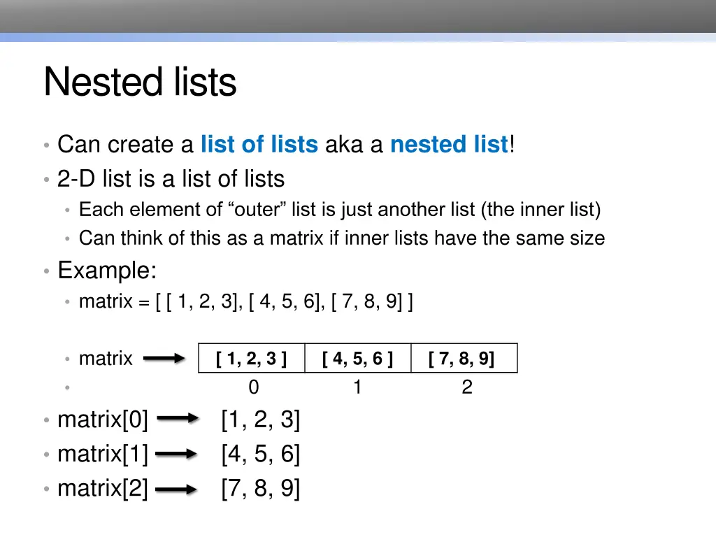 nested lists