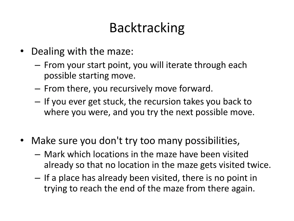 backtracking 2