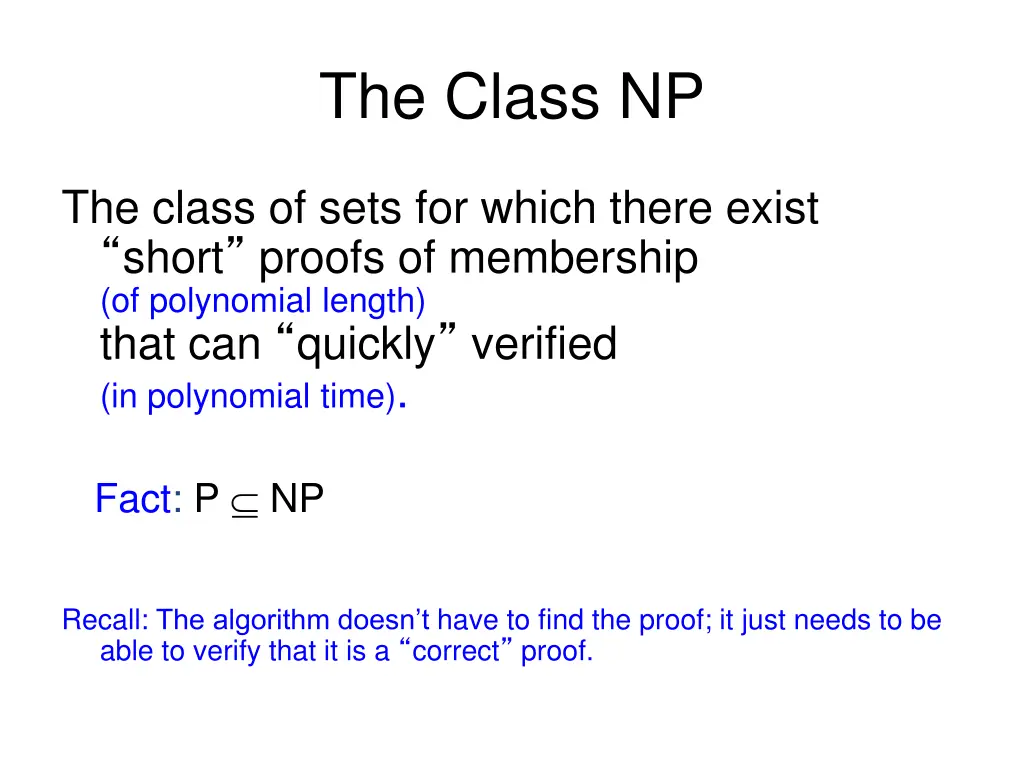 the class np