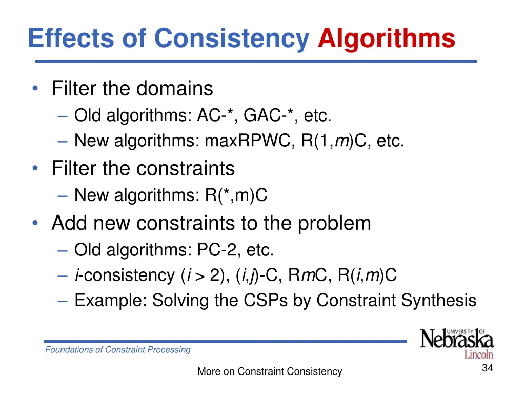 effects of consistency algorithms