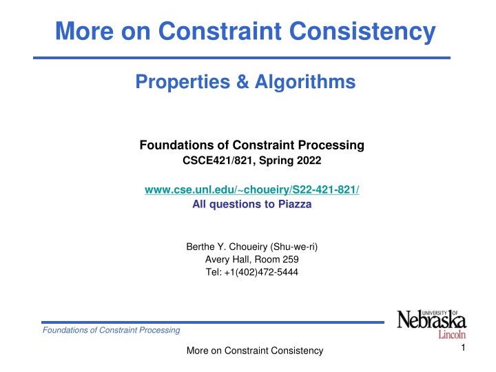 more on constraint consistency