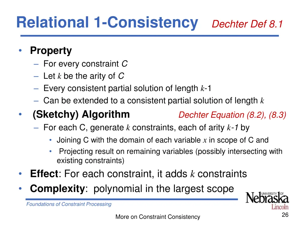 relational 1 consistency dechter def 8 1