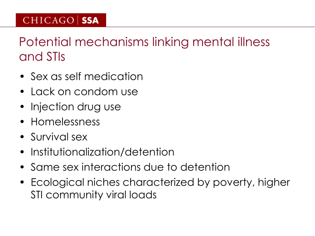 potential mechanisms linking mental illness