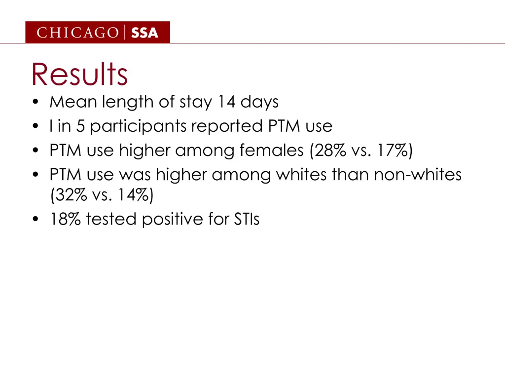 results mean length of stay 14 days