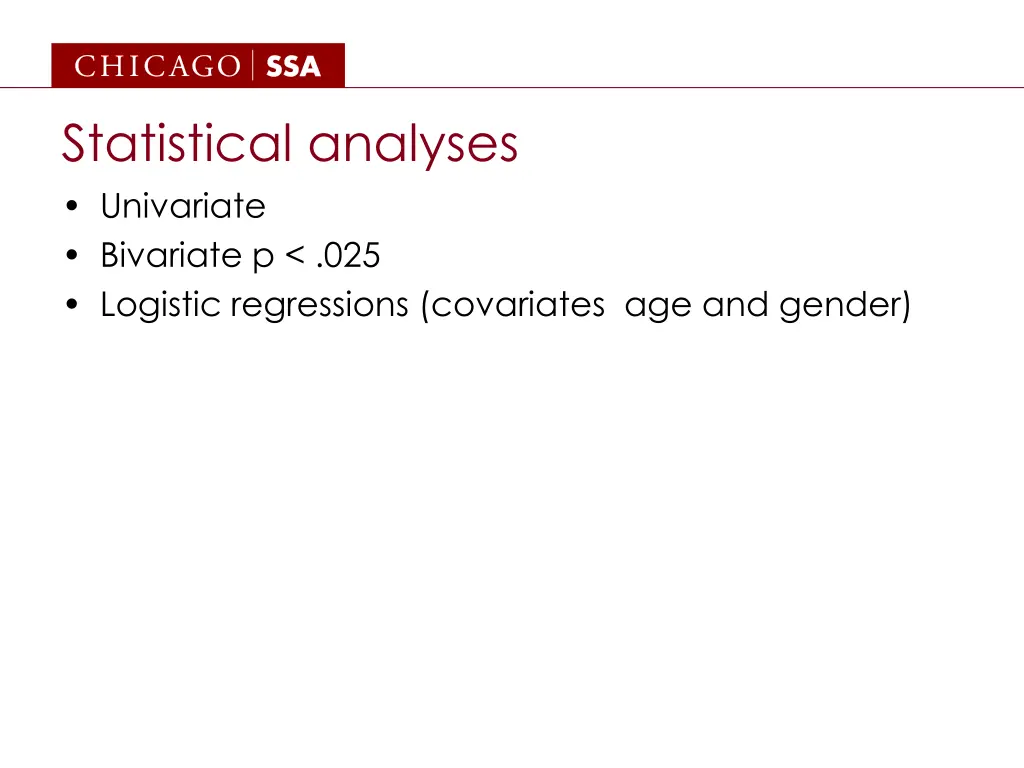 statistical analyses univariate bivariate