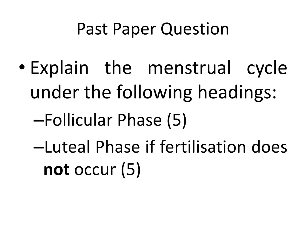past paper question