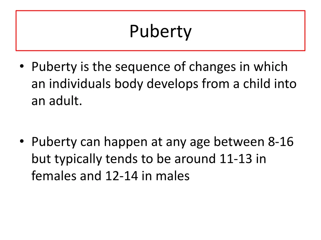 puberty