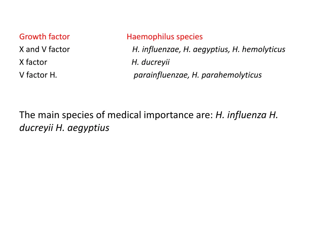 growth factor x and v factor h influenzae