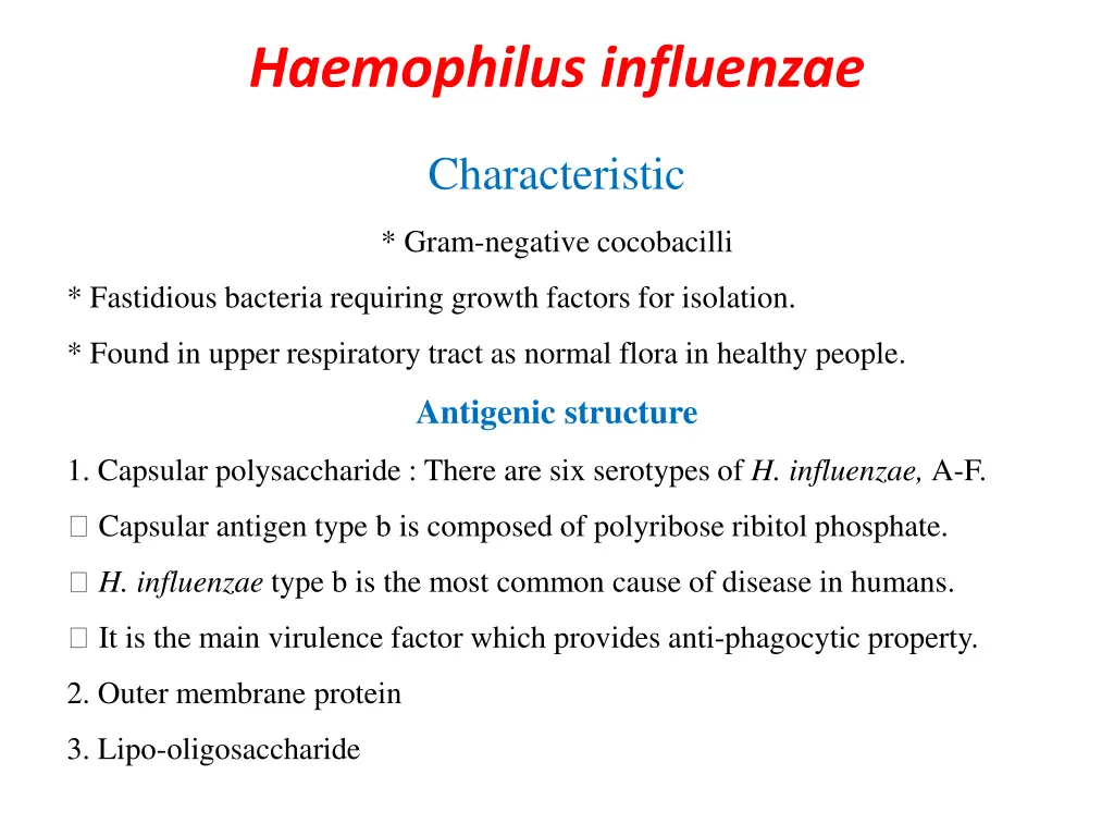haemophilus influenzae