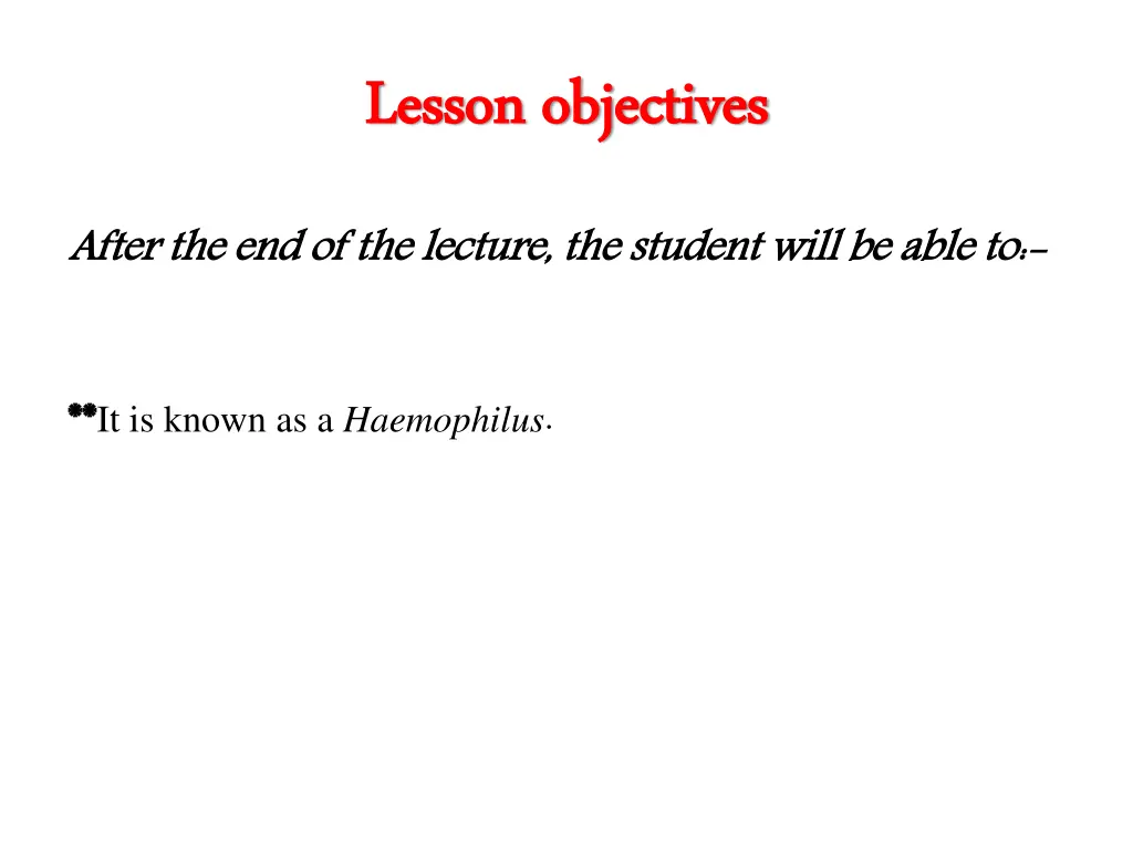 lesson objectives lesson objectives