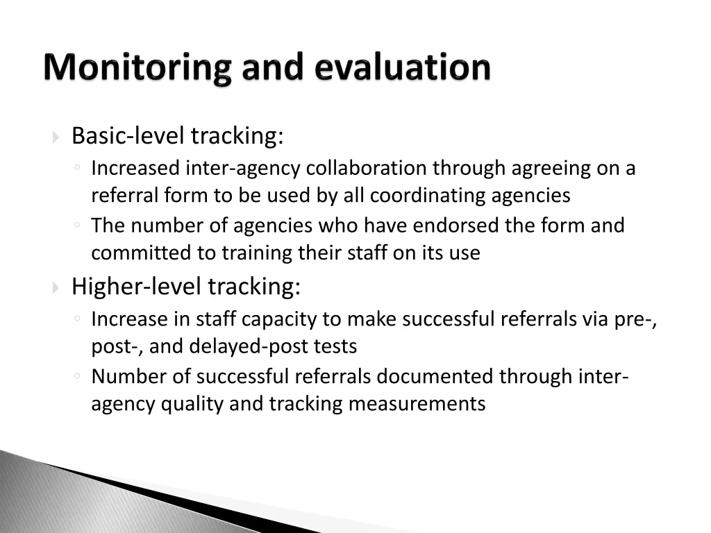 basic level tracking increased inter agency