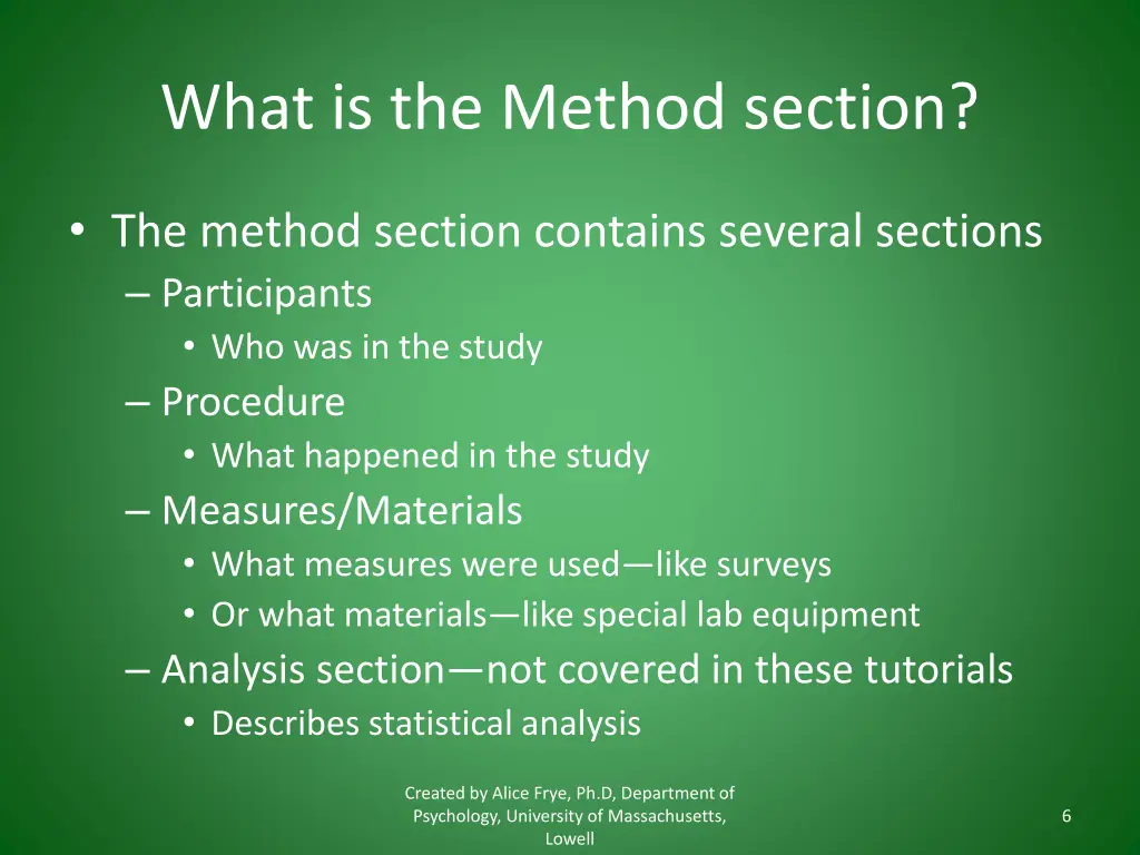 what is the method section