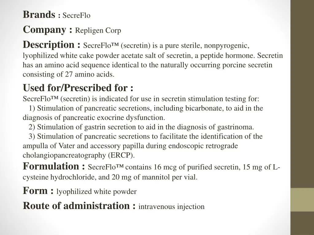 brands secreflo company repligen corp description