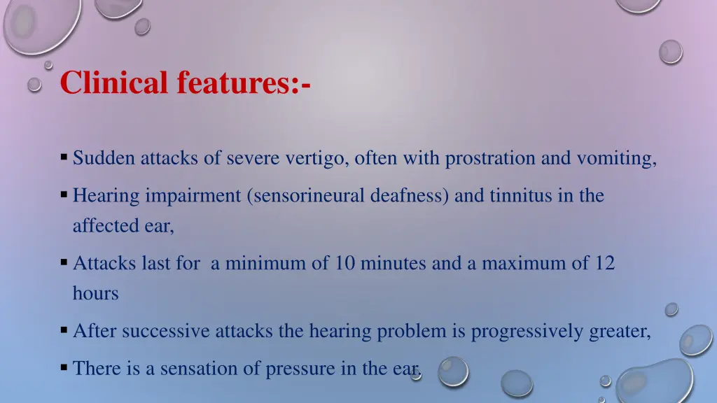 clinical features 2