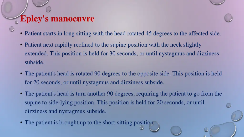 epley s manoeuvre