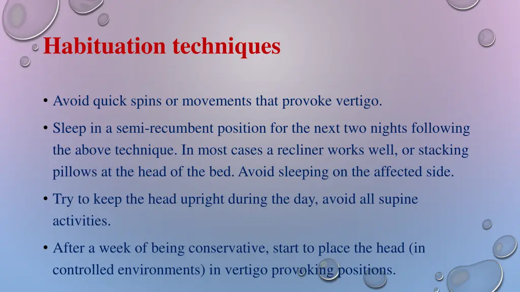 habituation techniques