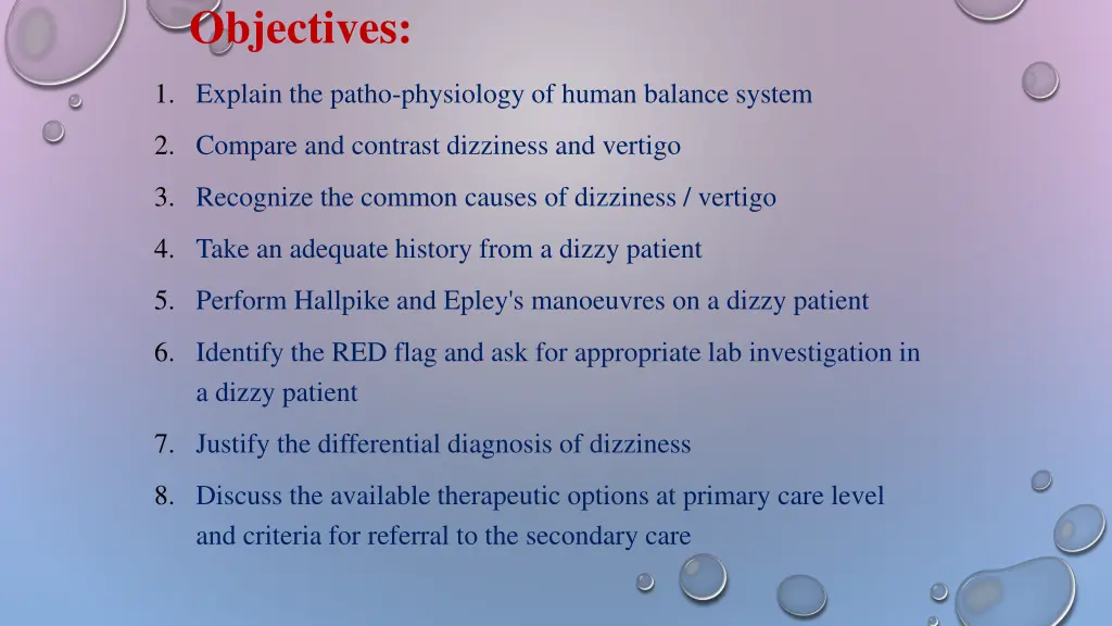 objectives