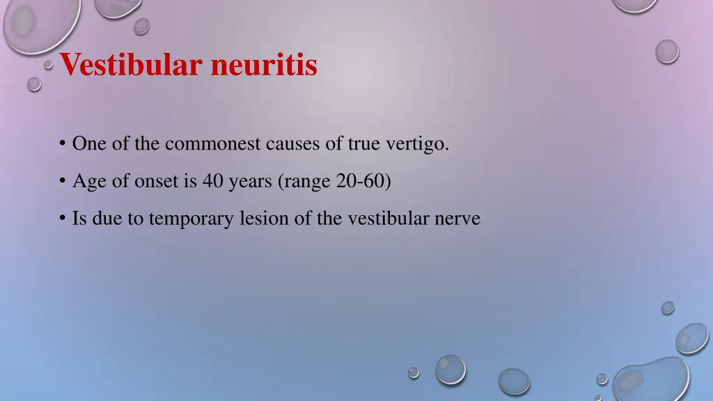 vestibular neuritis