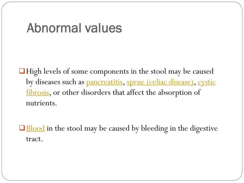 abnormal values abnormal values