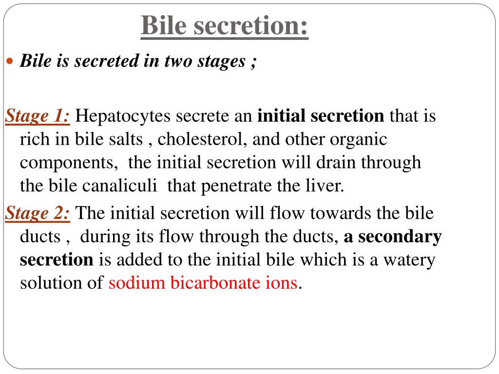 bile secretion