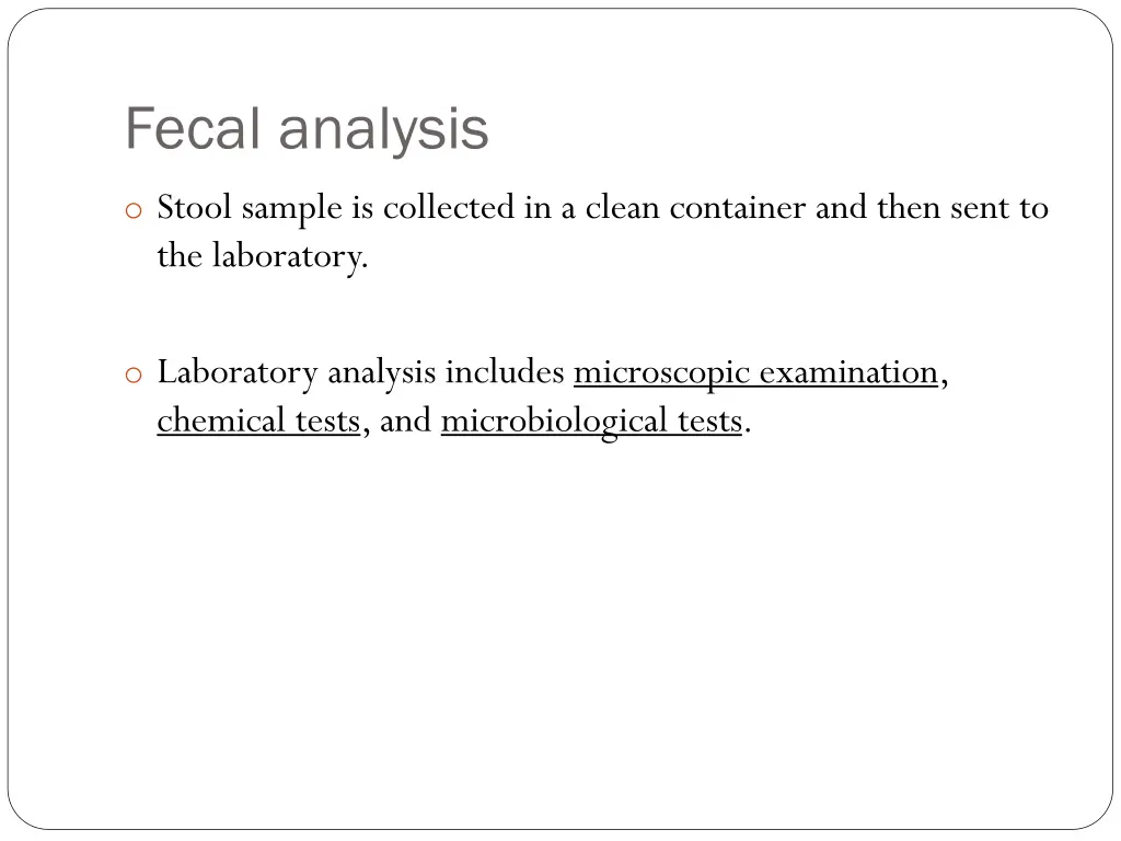 fecal analysis
