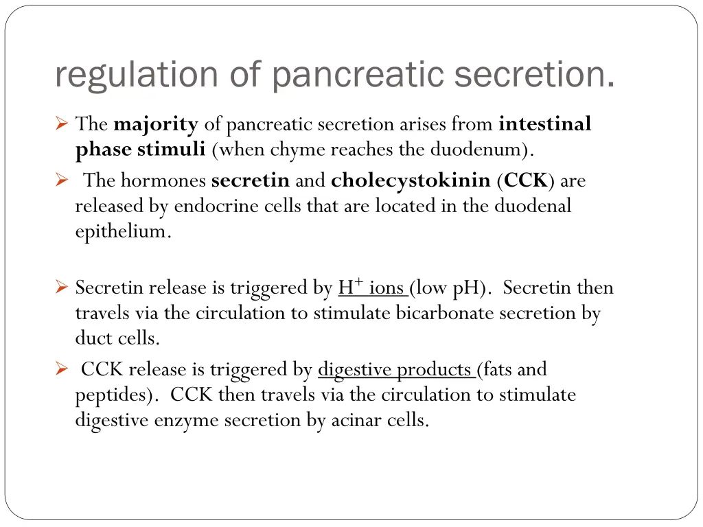 regulation of pancreatic secretion 1