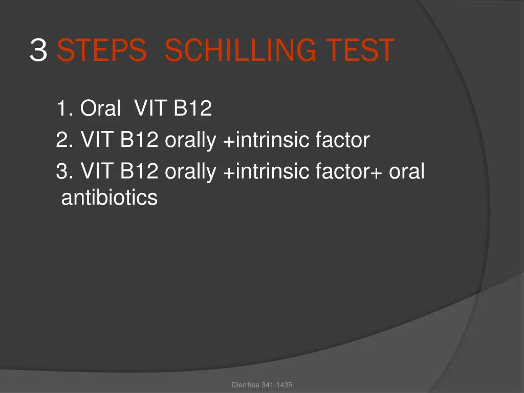 3 steps schilling test