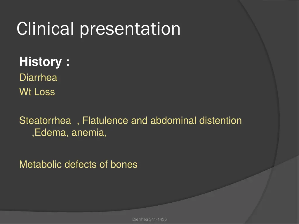 clinical presentation