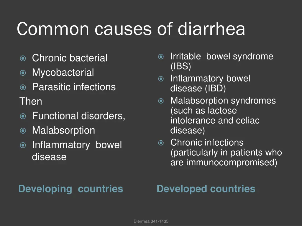common causes of diarrhea
