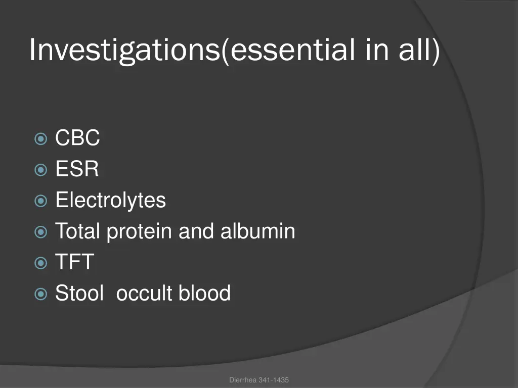investigations essential in all