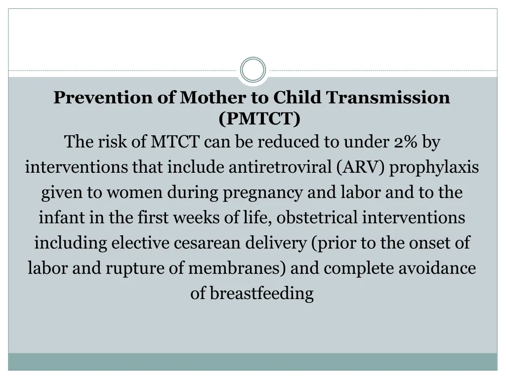 prevention of mother to child transmission pmtct