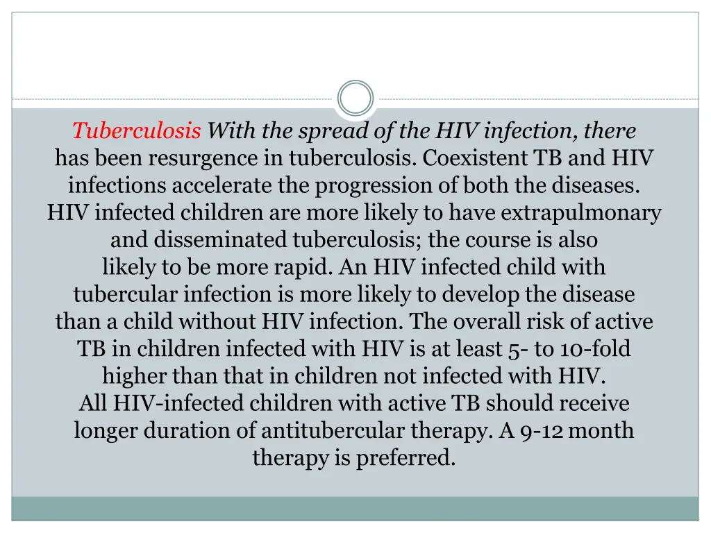 tuberculosis with the spread of the hiv infection