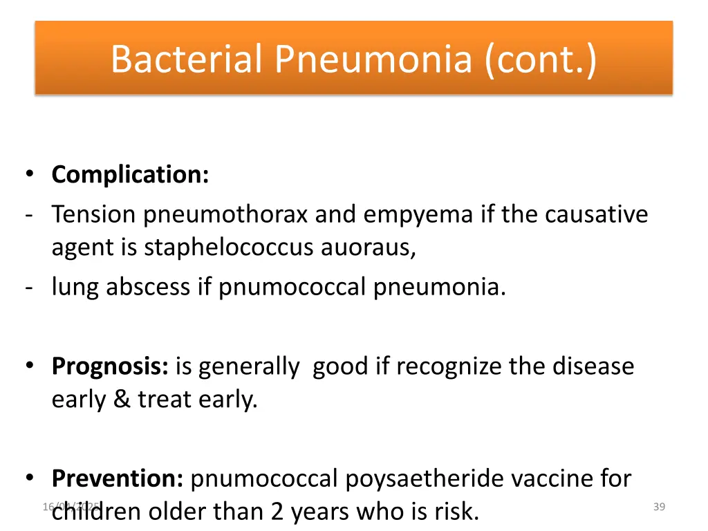 bacterial pneumonia cont