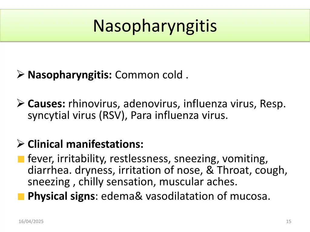 nasopharyngitis