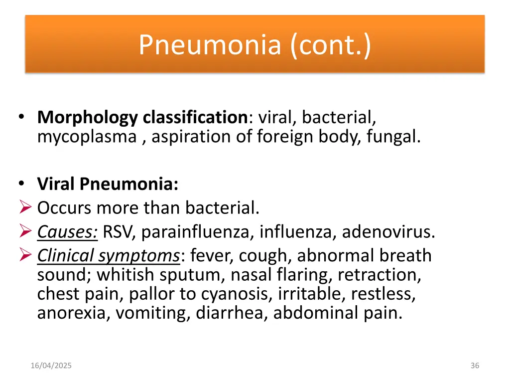 pneumonia cont