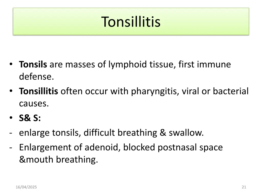 tonsillitis